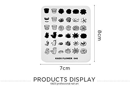KADS New Nail Stamping Plate Flower Nature Nail Art Stamp Template DIY Image Template Manicure Stamping Plate Stencil Tools (FL046) FL046 - BeesActive Australia