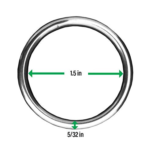 Stainless Steel 316 Round Ring Welded 5/32" x 1.5" (4mm x 38mm) Marine Grade O - Ring - BeesActive Australia