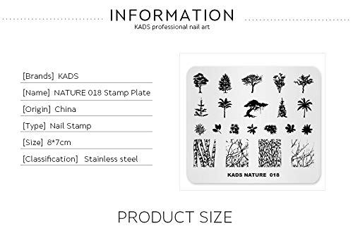 KADS Nail Stamping Plate Tree Nature Template Image Design Plates for Nail Art Decoration and DIY Nail Art (NA018) NA018 - BeesActive Australia