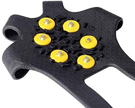 SHEEFLY Crampons Ice Cleats Snow Grips, Ice Grippers Winter Traction Cleats for Shoes and Boots-Anti-Slip Silicone Portable Walk for Women Men Walking Climbing Hiking Fishing,Black Black S-Women(5-7)/Men(3-5)/EU:(31-36) - BeesActive Australia