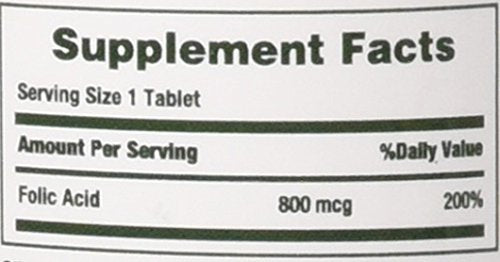 Nature's Bounty Folic Acid 800 mcg Tablets Maximum Strength 250 ea (Pack of 2) - BeesActive Australia