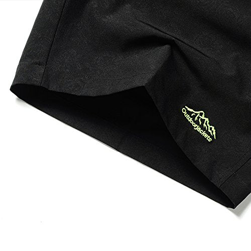 [AUSTRALIA] - JINSHI Men's Outdoor Quick Dry Lightweight Sports Shorts Zipper Pockets 02black Medium 