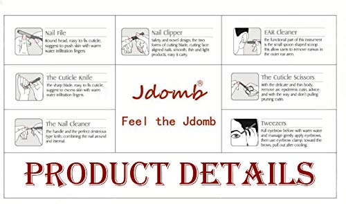 Jdomb Manicure Set Nail Clippers 7-Pieces Stainless Steel Pedicure Kit Professional Grooming Nail Tools with Travel Case - BeesActive Australia