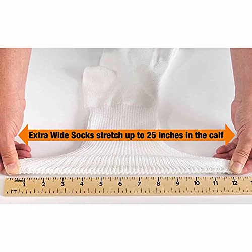 Extra Wide Comfort Fit Athletic Crew (Mid-Calf) Socks for Men and Women, Made in USA, Pick your size, Do not size up Large Large - Navy - BeesActive Australia
