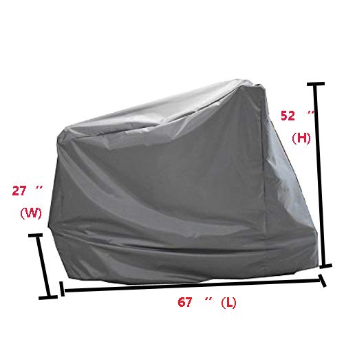 Recumbent Stationary Bike Cover, Upright Indoor Cycling Protective Cover Dustproof Waterproof Cover and Water-Resistant Stationary Fitness Fabric Ideal For Indoor Or Outdoor Use, 67" L x 27"W x 52" H - BeesActive Australia