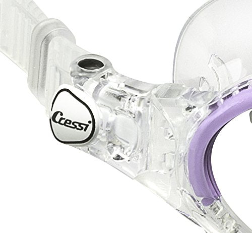 [AUSTRALIA] - Cressi Kids Comfortable Silicone Mask with Adjustable Strap, for Snorkeling and Pool - for Children 7 to 15 years old - Moon: made in Italy Clear/Lilac 