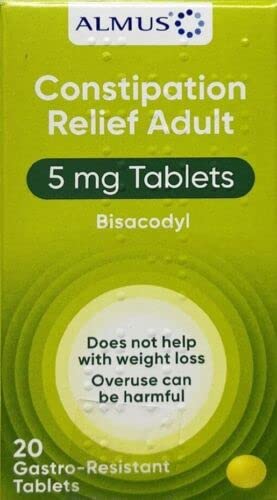 Almus Constipation Relief Gastro-Resistant Tablets 5 mg Bisacodyl - 3 x 20 Tablets - BeesActive Australia