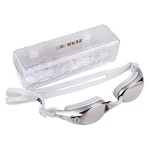 [AUSTRALIA] - REIZ M301-SL-500 Waterproof Antifog Coating Myopia Eyewear Goggles Swimming Glasses 500 Degrees - Silver 