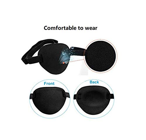 DNHCLL Adults And Kids Black Adjustable Soft and Comfortable Sponge Eye Patch Strabismus Eye Mask With Buckle For Recovery Eye And Cure Children Lazy Eye - BeesActive Australia