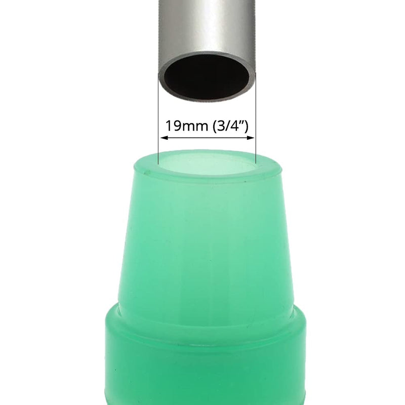 2Pcs: 19mm 3/4" Glow Green in The Dark Rubber Ferrules for Walking Sticks - by Lifeswonderful - BeesActive Australia
