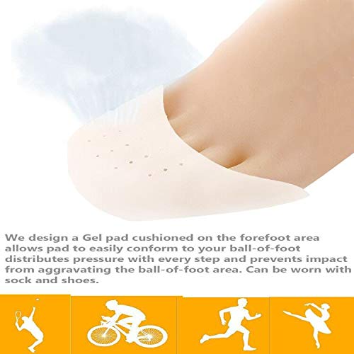 3 Pairs Ballet Silicone Toe Pads, Ballet Pointe Pads, Toe Cap Tip Protector Half Full Toe Protection Protector Toe Pad Ballet Forefoot Cushion Pads High Heels Toe Cap Protector with Breathable Holes White - BeesActive Australia