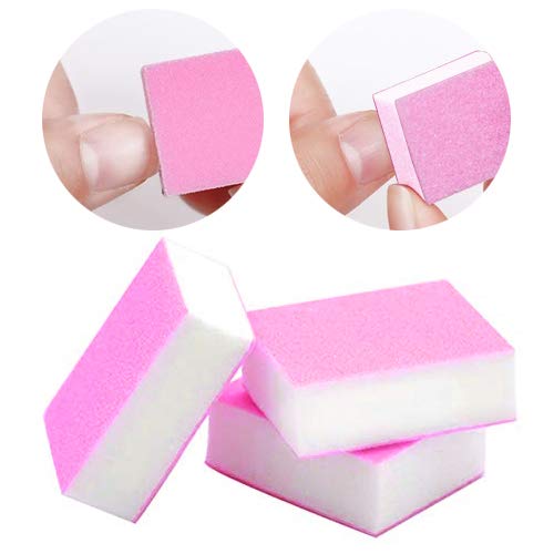 Tachibelle 150 pcs Premium Disposable Made in Korea Pink Mini Buffer Blocks Double-Sided 100/120 Grit - BeesActive Australia