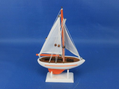 [AUSTRALIA] - Hampton Nautical Pacific Sailer Orange 9" Hampton Nautical Model Ship, Fully Assembled (Not a Kit) 9 inch 