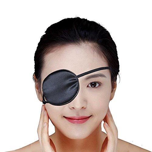 1Pcs Adjustable Black Silk Pirate Eye Patch Soft Smooth Comfortable Eye Mask Cover For Amblyopia Strabismus Lazy Eye size Adult Size - BeesActive Australia