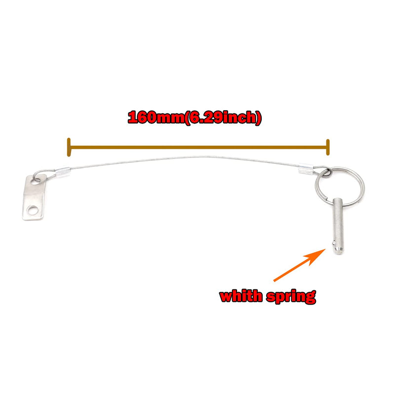 Boat Bimini Pin 4PCS Quick Release Pin 1/4" Diameter w/Lanyard Prevents Loss, Full 316 Stainless Steel, Boat Tops and Support Poles Sailboat Accessories, Bimini Top Pin - BeesActive Australia