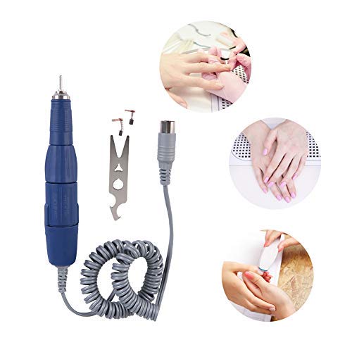 Nail Drill Handle, Electric Nail File Pen Stainless Steel Nail Polisher Nail Manicure Machine for Nail Shaping, Carving, Polish - Professional Salon & Home Use, Adjustable Direction(Blue) Blue - BeesActive Australia