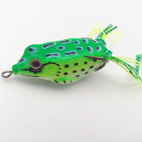 [AUSTRALIA] - Bass Topwater Frog Lures Kit - Soft Plastic Fishing Lures Bait Set 5 Pc - Bass, Pike, Snakehead - Tackle Box for Your Bass Fishing Frogs - Freshwater Fishing Lures Frogs With Skirt 