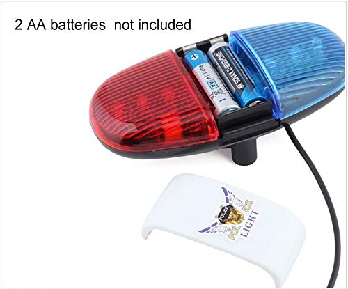 HaetFire Bicycle Police Sound Light Bike LED Light Electronic Horn Siren Horn, 6 LED Light 4 Sounds Trumpet Cycling Horn Bell Siren, Warning Safety Light Waterproof Bicycle Police Light - BeesActive Australia