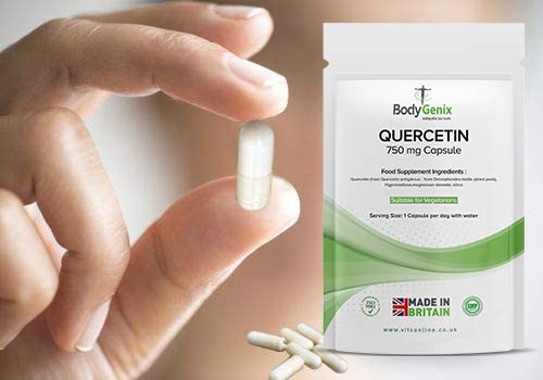 Bodygenix Quercetin 750mg Veg Capsule Bodygenix UK Manufactured Energy Booster Supplement (30) 1 Month Supply 30 - BeesActive Australia