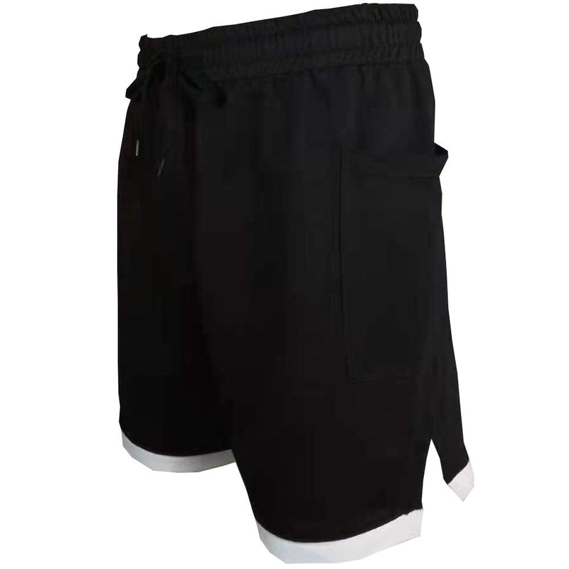 Mens Casual Summer Fashion Tracksuit Set Hoodie and Shorts (S-3XL) Black Black-zipper X-Large - BeesActive Australia