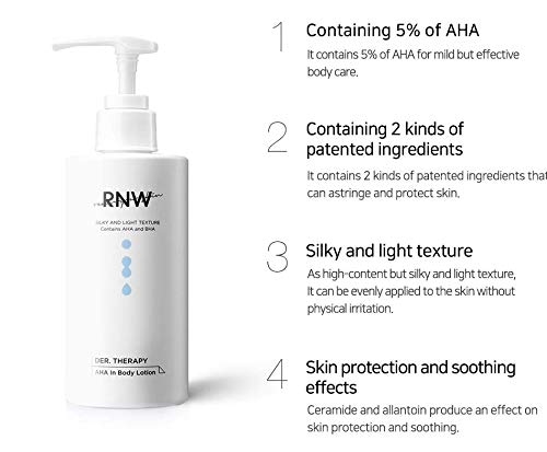 RNW Der. Therapy AHA In Body Lotion, 8.4 Oz / 250ml, Body lotion for Smooth Lively Skin Without Bumps Silky Light Texture Protect Skin, Korean Skin Care K-Beauty - BeesActive Australia