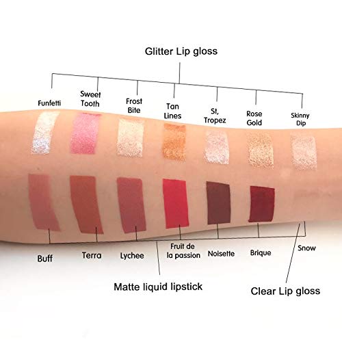 EpiLynx by Dr. Liia Vegan Glitter & Matte Liquid Lipstick - Moisturizing Formula for Hydration and Long Lasting Wear - Cruelty Free, Paraben Free, Gluten Free - Matte, Buff - BeesActive Australia