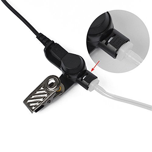 [AUSTRALIA] - HYS 2.5mm Receiver/Listen ONLY Surveillance Acoustic Tube Earpiece Headset Shoulder with One Pair Medium Earmolds(Left and Right) 