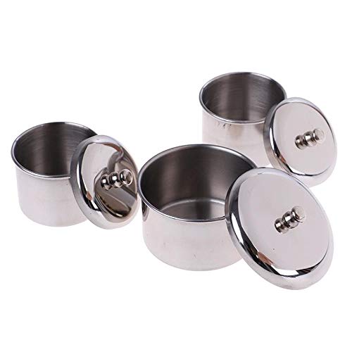 PIAOPIAONIU 3 Pieces Nail Art Equipment Cup Bowls Stainless Steel Acrylic Liquid Powder Cup Stainless Steel Nail Powder Holder Container with Lids for Nail Art Tools - BeesActive Australia