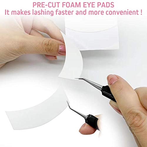 Foam Eye Pads Lash Extensions - Akissos 110 PCS Pre Cut Medical Foam Tape Under Eye Pads Eyelash Extension Supplies Beauty Tools Lint Free Hypoallergenic No Latex Waterproof - 2 Rolls 2 Count (Pack of 1) - BeesActive Australia