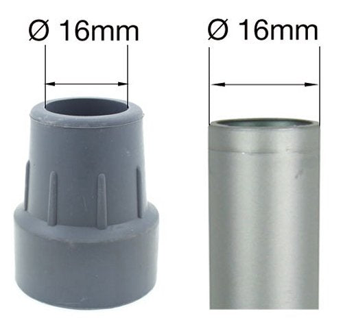 Qty: 2X 16mm 5/8" Heavy Duty Rubber Ferrules for Walking Sticks - Grey - by Lifeswonderful® - BeesActive Australia