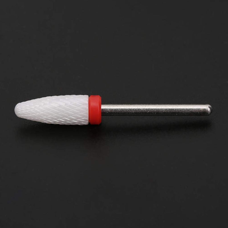 Ceramic Nail Drill Bit Corn-Head-Shape Professional Grinding Head for Nail Polishing(Red) Red - BeesActive Australia