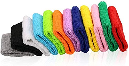 [AUSTRALIA] - RilexAwhile Bluesky Sports Cotton Wrist Sweatbands (12 Pairs) Multicoloured 1 