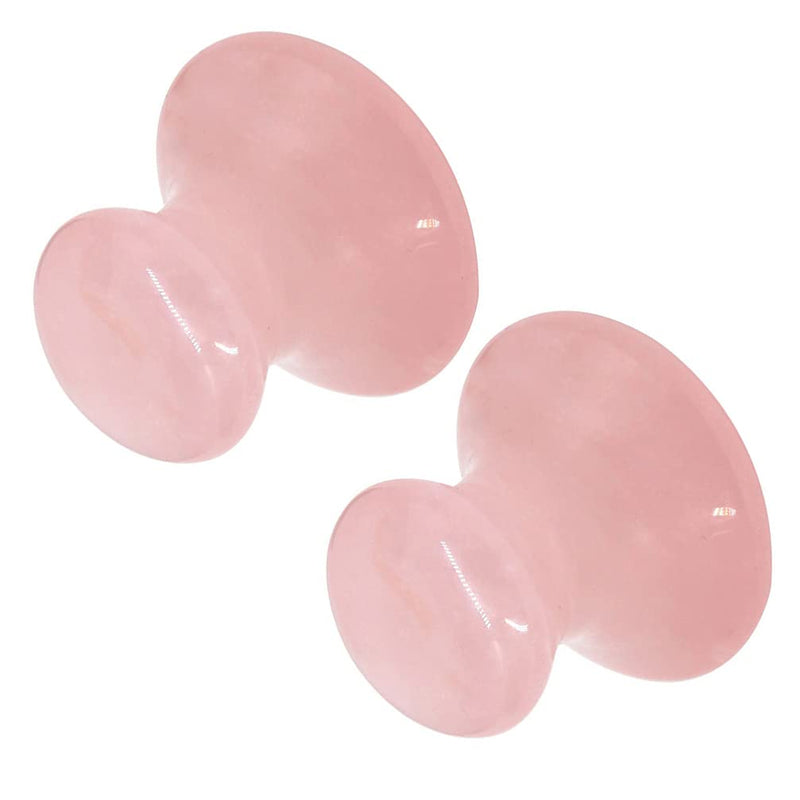 Uonlytech 2Pcs Tool Rose Quartz Mushroom Face Massager Health Jade Stone Mushroom Scraping Massage Tool for Home Spa, Random Color - BeesActive Australia