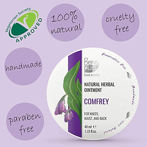 BenePura Natural Comfrey Ointment 40 ml, Cold Pressed Oil Extract, 100% Pure Natural Concentrate - Handmade in the EU - BeesActive Australia