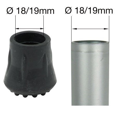 Qty: 2pcs - 19mm (3/4") Bell Shaped Studded Rubber Ferrules Walking Stick Tips C-Type by Lifeswonderful® 2 - BeesActive Australia