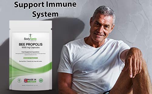 Bodygenix BEE Propolis 1000mg 60 Capsules Natural ANTIBIOTIC, Fight Infection 60 Count (Pack of 1) - BeesActive Australia