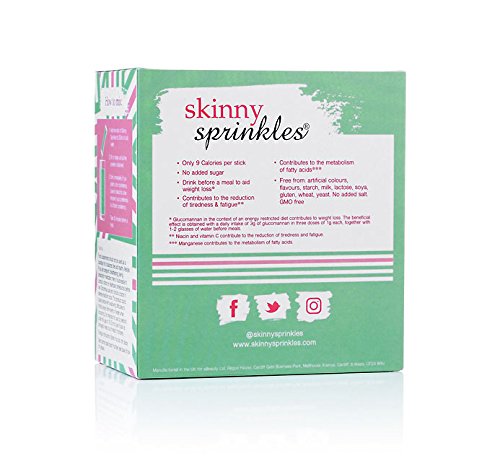 Skinny Sprinkles, 30 Servings - Weight Management Drink with Glucomannan - Vegan, Vegetarian Society Approved - Made in The UK -  Candy Apple - BeesActive Australia