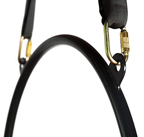 Black Spanset Round Slings 2-Pack for Aerial Hoop Rigging Safety Rated Nylon Sling for Yoga Hammock Aerial Silks Wrap Over Tree Limbs or Beams 1'8"(0.5m) - BeesActive Australia