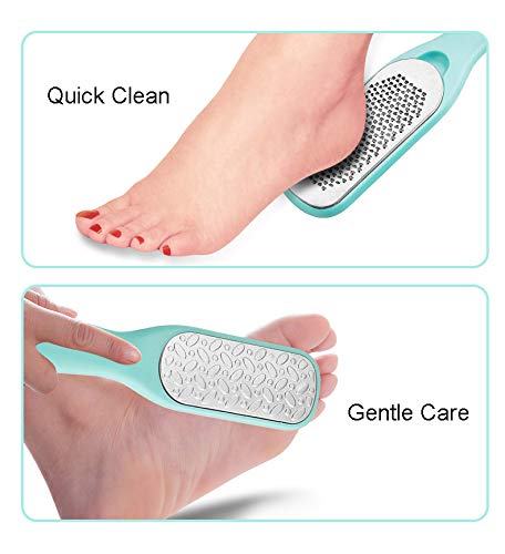 Foot Callus Remover Professional Feet Rasp Scrubber Pedicure Tools Foot File - Improved Double sided Stainless Steel Dead Skin Remover Grater Heel File for Women Men Home Salon Spa Blue - BeesActive Australia