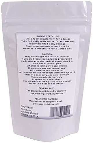 Psyllium Husk 500mg Capsules Bodygenix UK Rich Fibre Source Weight Loss Control (120) 120 - BeesActive Australia