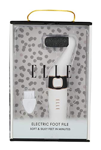 Elle Electric Foot File, 360 Rolling Buffer, Removes Dry Skin & Calluses Safely, Lightweight Perfect Travel Size, Includes Cleaning Brush, White - BeesActive Australia