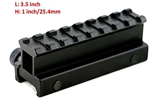 360 Tactical 1 inch High Profile Short Riser Mount Matte Black Picatinny 8 Slot for Scopes and Optics High Profile Rail 1 - BeesActive Australia