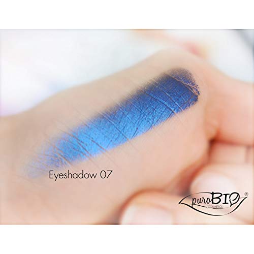 PuroBIO Certified Organic Highly-Pigmented and Long-Lasting Shimmery/Metallic Eyeshadow - no.07 Intense Blue - with Vitamins and Plant Oils.VEGAN.ORGANIC.MADE IN ITALY. - BeesActive Australia