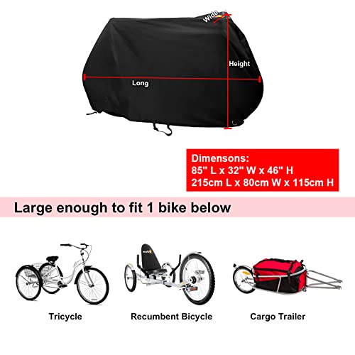 Kotivie Black Lockable Foldable Waterproof Sun Protective Bicycle Cover for 1 to 3 All Kinds of Bikes with Double Buckle Straps - BeesActive Australia