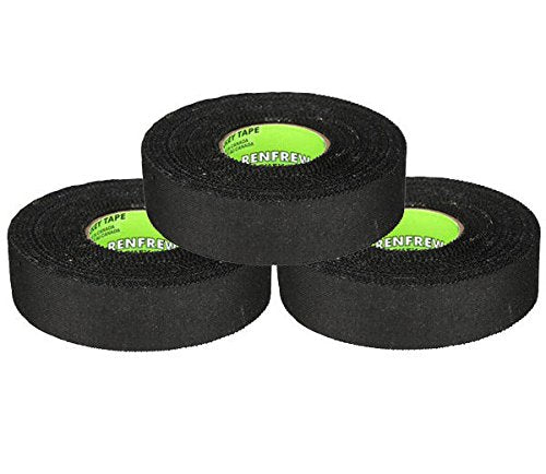 [AUSTRALIA] - Renfrew Scapa Tapes, Cloth Hockey Tape 3-Pack, 1" Wide (Color Choice) Black XT, 18m (3-Pack) 
