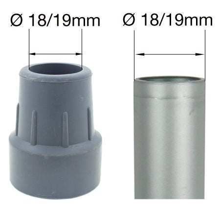 Qty: 10x 19mm (3/4") Z-Type Heavy Duty Rubber Ferrules for Walking Sticks - Grey - by Lifeswonderful® - BeesActive Australia