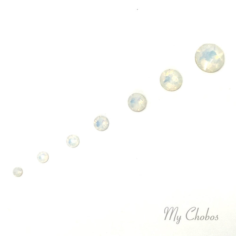 WHITE OPAL (234) 144 pcs Swarovski 2058/2088 Crystal Flatbacks rhinestones nail art mixed with Sizes ss5, ss7, ss9, ss12, ss16, ss20, ss30 - BeesActive Australia