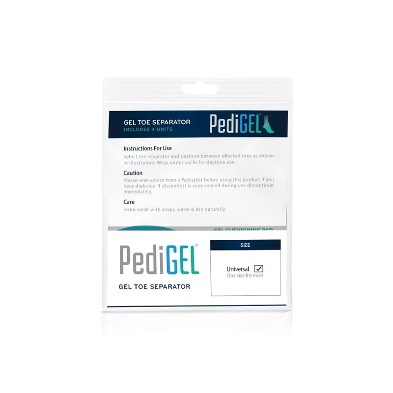 PediGel® - Medically Approved Polymer Gel Toe Separator for Overlapping Toes - Universal - 4 Units - BeesActive Australia
