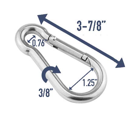 LiftBro 3/8" Heavy Duty Steel Zinc Plated Carabiner - Set of 2 - BeesActive Australia