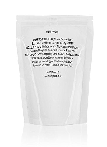 MSM Methylsulphonylmethane 1000mg 120 Tablets for All bodily Systems Normal Organ Functions HEALTHY MOOD UK - BeesActive Australia